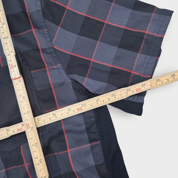 Club Ride Shirt Mens Medium Black Stripe Short Sleeve Button Up Outdoors Pocket - Picture 7 of 11